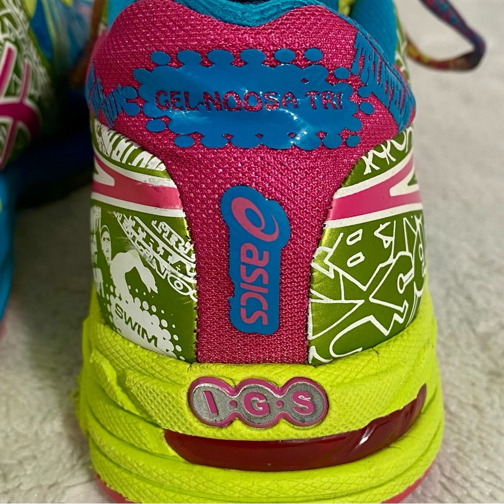 Asics Gel-Noosa Tri 9 Running Shoes Women’s Size 6 Capri Blue Raspberry Lime - Picture 11 of 13